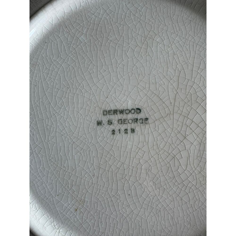 Vintage W.S. George Derwood 212 B Peach Rose Floral 9" Serving Bowl Lusterware - Picture 3 of 8